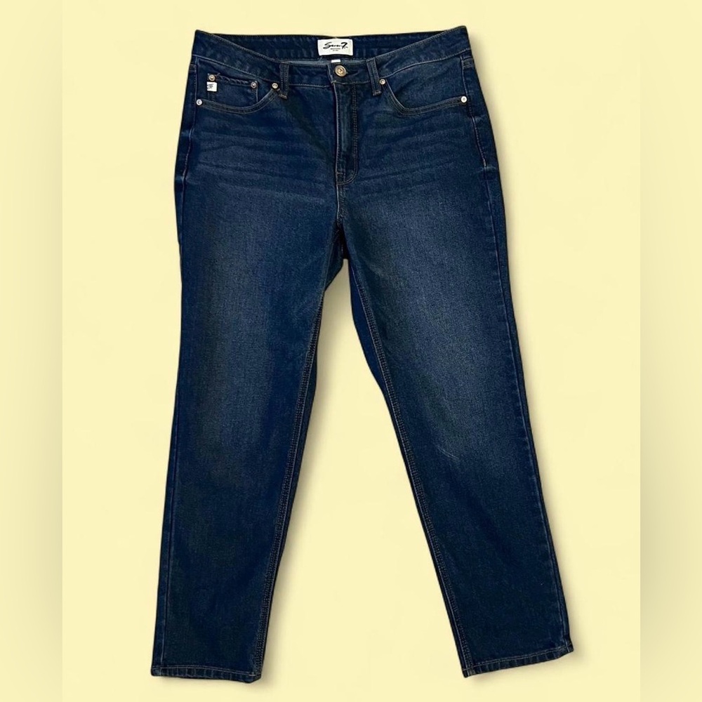 Seven7 straight leg jeans, mid rise, size 8